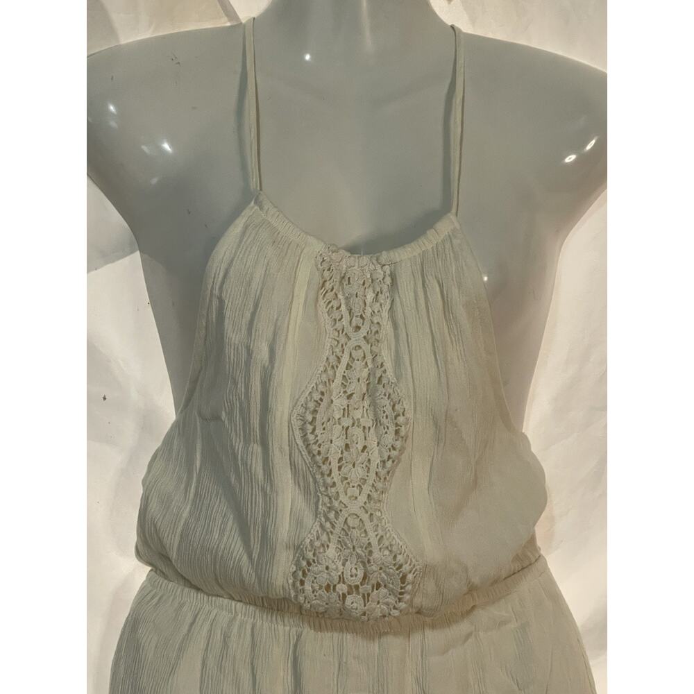 Living Doll Los Angeles Bohemian Sundress Women’s XS Ivory Lined Crochet Long - Picture 2 of 12